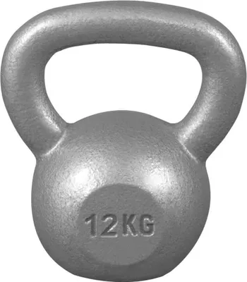 Produktbild von GORILLA SPORTS® Kettlebell - 12 kg Gewichte, Gusseisen, Bodenschonend, Silber - Kugelhantel, Schwunghantel, Kugelgewicht, Rundgewicht, Krafttraining