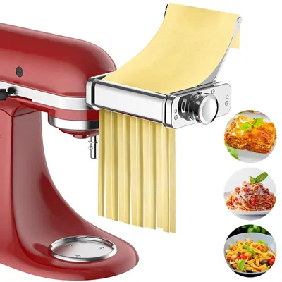 3-in-1 Pasta-Aufsatz für Küchenmaschinen, Edelstahl, 8 Stufen