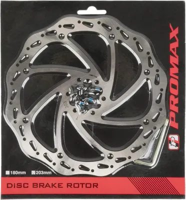 Image de Promax ME Disque de frein à disque vélo 6 trous, vis incluses 203 mm