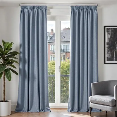 Produktbild von Unyqoos® Verdunkelungsvorhänge mit Faltenband, Leinenoptik, 2 Stück je 140×245 cm, 100% blickdicht, Polyester, inkl. 20 Gardinenhaken