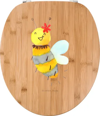 Produktbild von Mr. & Mrs. Panda klo deckel Biene Blume - Transparent - Geschenk, Klo-Deckel, Toilettendeckel, WC-Sitz, WC Brille, Klobrille