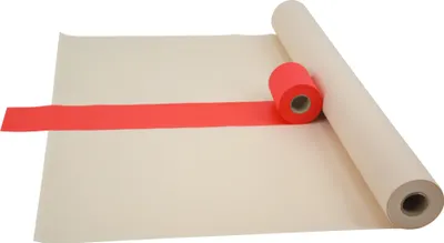 Produktbild von Sensalux Kombi-Set 1 Tischdeckenrolle 1,18m x 25m creme + Tischläufer 15cm rot