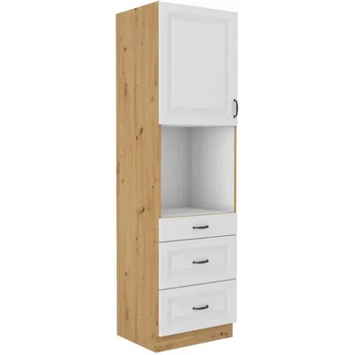 Obrázek produktu pro Kuchyňská skříň na vestavnou troubu se šuplíky SOPHIA - šířka 60 cm, bílá / dub artisan