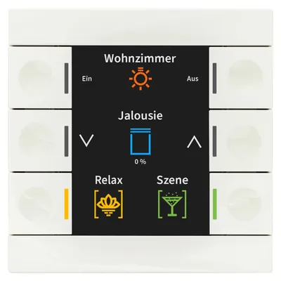 Zdjęcie produktu dla MDT technologies Przycisk Smart 86 kolorowy wyświetlacz, rws/szkło BE-TAS86.02 (BE-TAS86.02)