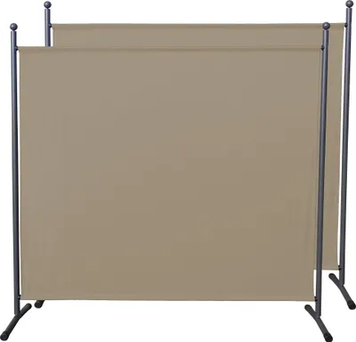 Produktbild von 2 Stück Paravent 180 x 178 cm Beige - Raumteiler Stellwand Blickdicht Innen & Außen - Garten & Balkon Sichtschutz Trennwand