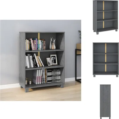 Produktbild von vidaXL Bücherschrank HAMAR Dunkelgrau 85x35x112 cm Massivholz Kiefer -  Bücherregale & Bücherschränke