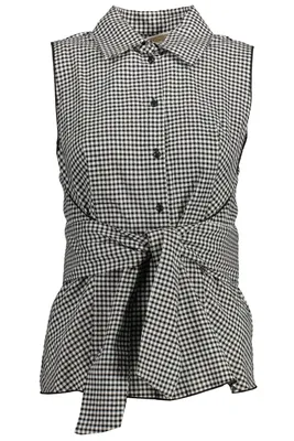 Produktbild von Elegante ärmellose Damenbluse in Schwarz mit italienischem Kragen