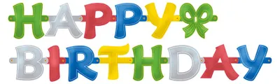 Amscan Partykette Happy Birthday 140cm breit 11cm hoch 1 Stück