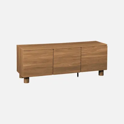 Produktbild von sweeek - TV-Schrank 140cm mit 3 Türen und Holzdekor  - Haselnussholzlook