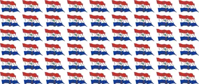 Produktbild von Mini Aufkleber Set - Pack wehend - 20x12mm - selbstklebender Sticker - Paraguay - Flagge / Banner / Standarte fürs Auto, Büro, zu Hause und die Schule - 54 Stück