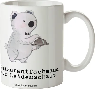 Produktbild von Mr. & Mrs. Panda Trinkbecher Restaurantfachmann Leidenschaft - Weiß - Geschenk, Kaffeepott, Teebecher, schöne tasse, Kaffeebecher, Teetasse, Kaffeetasse