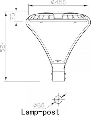 Zdjęcie produktu dla Lampa LED parkowa latarnia Brixon 60W 4000K