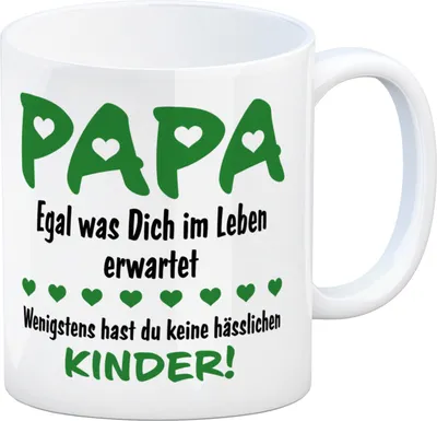 Produktbild von Papa, wenigstens hast du keine hässlichen Kinder Kaffeebecher