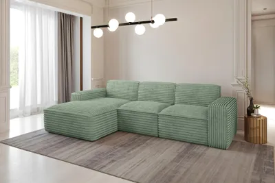 Produktbild von Kaiser Möbel Ecksofa, Sofa L form, Couch L form Siena L stoff Velo Olive Links