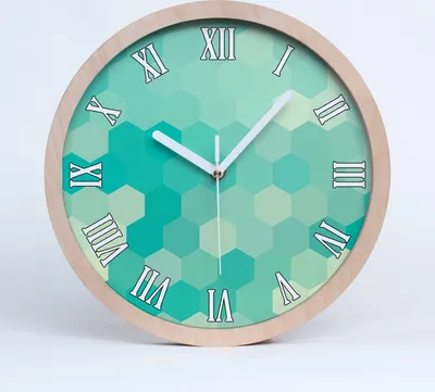 Produktbild von Holzuhr 20fi cm wanduhr - weiße Spitzen - geometrischer Hintergrund