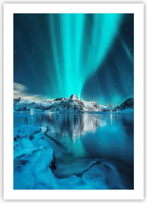 Produktbild von Poster - Poster ohne Rahmen - Morgendämmerung Polar Berge - 50x70 cm - Wand Bild - Wanddeko - Wandbilder - Kunstposter - Wandposter - Bilder - Kunstdruck - Wanddekoration - Wandbild - P2XPA50x70-4196