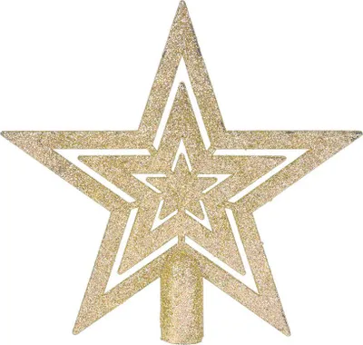 Immagine prodotto di Pizzo stella albero di Natale 18 cm oro - chiuso - Pizzo albero di Natale con effetto glitterato