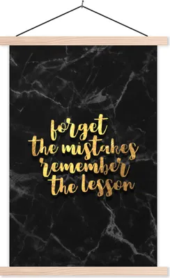 Produktbild von MuchoWow® Textilposter Zitat - Leben - Gold - Marmor 60x90 cm mit holzfarbenen Rahmen - Textil