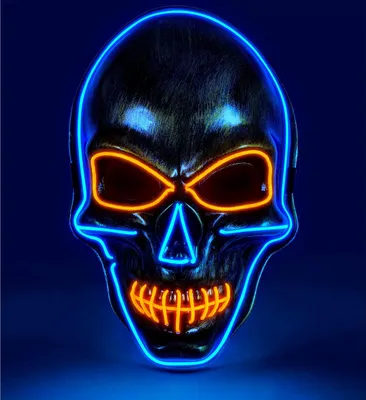 Produktbild von WIDMANN Totenkopfmaske mit farbigen LED'S gold