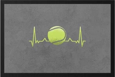 Produktbild von Tennisball Fussmatte Tennisschläger Spieler Spiel Spielball Sport Freizeit Hobbie Tennisplatz Tennis Schläger