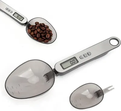 Produktbild von Löffelwaage 500 g / 0.1 g, 2 Löffelaufsätze, silber, für Küche