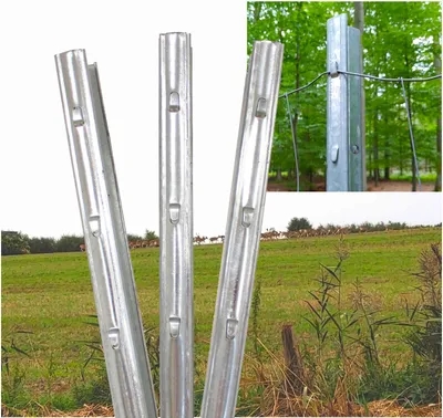 Produktbild von Z-Profil Zaunpfosten 215 cm verzinkt 20x Zaunpfähle inkl. Haken Forstprofil