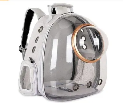 Productafbeelding van Famanu Huisdierrugzak, transparante, ademende draagzak - grijs