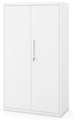 Produktbild von Metallschrank mit Sockel MEGAN 160x90x40cm Weiß | Büroschrank Aktenschrank Stahlschrank Fachbodenschrank Werkstattschrank
