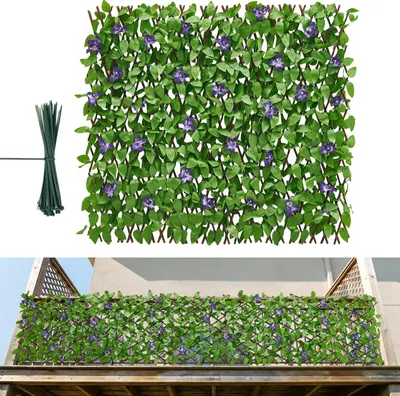 Obrázok produktu pre SucceBuy Umelý živý plot 65 x 310 cm, 2-dielna sada, rastlinná stena z PE, plot na ochranu súkromia, vetrolam, umelý živý plot, obloženie balkóna na svadby, interiéry, záhrady a dvory