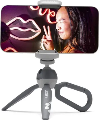 Produktbild von Fotostativ Joby HandyPod Clip mit Smartphone-Klammer und eingebautem Karabiner, Grau