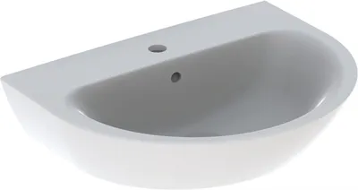 Produktbild von Geberit Waschtisch Renova mit HL mittig, mit ÜL 650x500mm weiß