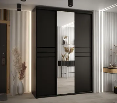 Obrázok produktu pre Šatníková skriňa ASIRI 11 - 180/60 cm, čierna / čierna
