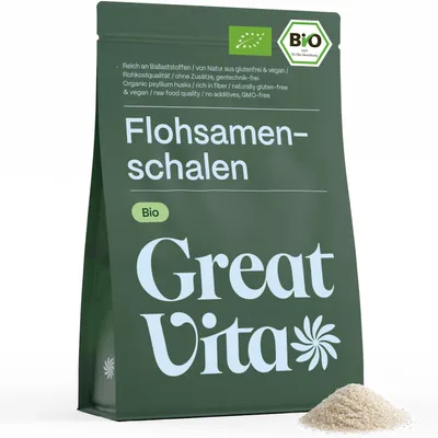 Produktbild von GreatVita Flohsamenschalen 500g | aus biologischem Anbau