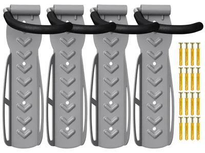 Produktbild von 4 x WELLGRO Wand Fahrradhalter - Stahl Fahrrad Wandhalterung - Fahrrad haken - Fahrradständer - Ständer - Farbe wählbar
