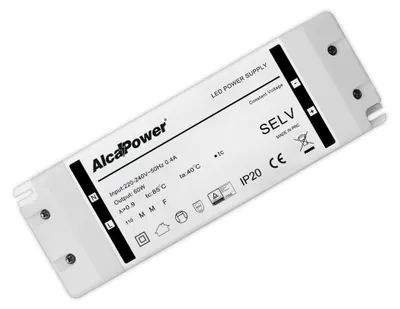 Obrázek produktu pro Impulsní napájecí zdroj Alcapower pro osvětlení 12 V, 5 A, 60 W, IP20, s ochranou proti přetížení, přepětí a zkratu.