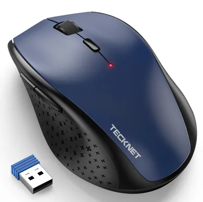 Produktbild von TECKNET Kabellose Maus, 4800 DPI 2.4G Funkmaus mit USB Empfänger, 30 Monate Batterielaufzeit, Optical Tracking, Wireless Maus mit 6 Tasten für PC Laptop Windows Mac MacBook Linux