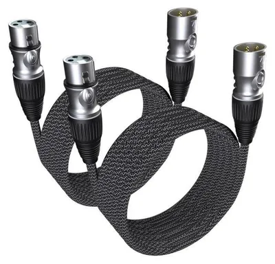 Produktbild von GeoHN.G XLR auf XLR Kabel 5M-2 Pack 3-Pin Mikrofonkabel Verlängerungskabel für Mixer Live-Bühne Lautsprecher Verstärker Musikaufnahme und mehr