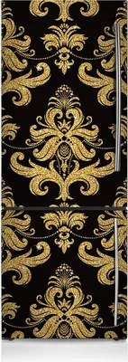 Produktbild von Aufkleber Kühlschrankmagnete Dekoration Kühlschrankfolie 70x190 cm - Goldene Verzierung