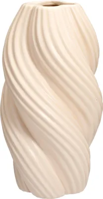 Produktbild von Vase aus Dolomit in Sandfarben mit Wellen-Design, Serie EH, 24 cm Höhe