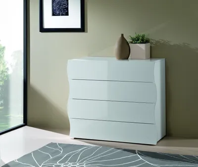Produktbild von Kommode >Onda< in Weiß Hochglanz - 98x81.5x40cm (BxHxT)