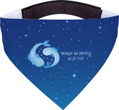 Produktbild von Mr. & Mrs. Panda Halstuch Hund Sternzeichen Fische - Sternenhimmel Blau - Geschenk, Sternbild, Geburtstag Februar, Hunde, März, Für, Hunde-Halstuch, Fisch, Hundehalstuch