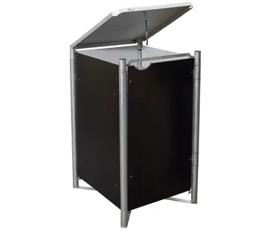 Obrázok produktu pre HIDE kovový box na odpadky, kryt na 240 l odpadkový kôš čierny 1 box