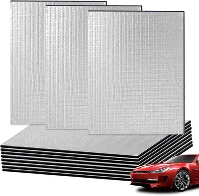 Productafbeelding van Pack van 12 Geluidsisolatie Matten - 40 x 25 cm - Zelfklevende 5 mm Brandwerende Vochtbestendige Waterdichte Geluidsisolatie Mat