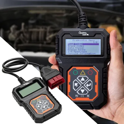 Produktbild von OBD2-Diagnosegerät für Auto-Fehlersuche – liest & löscht Fehlercodes, erkennt Motordaten in Echtzeit, kompatibel mit Benzin- & Diesel-Fahrzeugen
