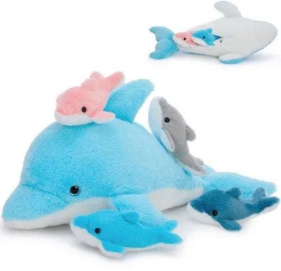 Obrázok produktu pre Plyšová hračka – delfín, modrá, 52 cm, mäkká