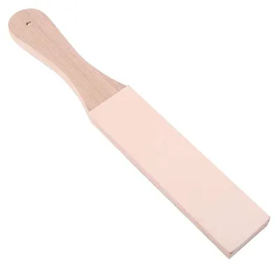 Lederabziehriemen mit Holzgriff, 27,7 cm, zum Messerschärfen
