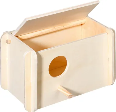 Immagine prodotto di Cassetta nido in legno Karlie con posatoio, dimensioni: L 21 cm / L 12 cm / H 13 cm