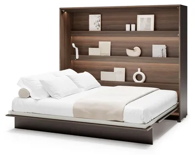 Produktbild von MEBLINI Schrankbett Bed Concept - Wandbett mit Lattenrost - Klappbett mit Schrank - Wandklappbett - Murphy Bed - Bettschrank - BC-14 - 160x200cm Horizontal - Dunin Eiche
