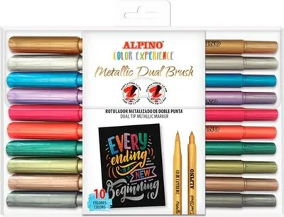 Zdjęcie produktu dla Zestaw markerów Alpino Color Experience Kolorowy pędzelek z podwójną końcówką 10 szt