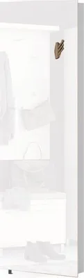 Produktbild von Schuhschrank  Siusega 06, Farbe: Weiß Hochglanz - 208 x 67 x 16 cm (H x B x T)